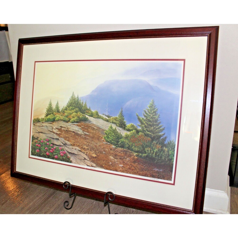 Great Smokey Mountains Early View Print Signed Whiteside 210/450 Framed 32x24.75
